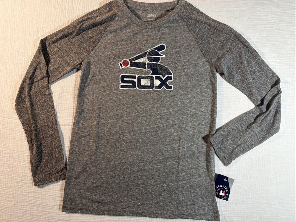 MLB Genuine Merch Chicago White Sox T Shirt Grey Stretchy Youth L 14/16